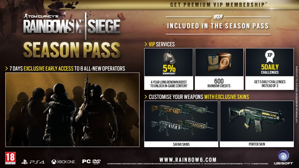 Ubisoft представила Season Pass для Rainbow Six Siege - Изображение 1 Ubisoft представила Season Pass для Rainbow Six Siege - Изображение 1